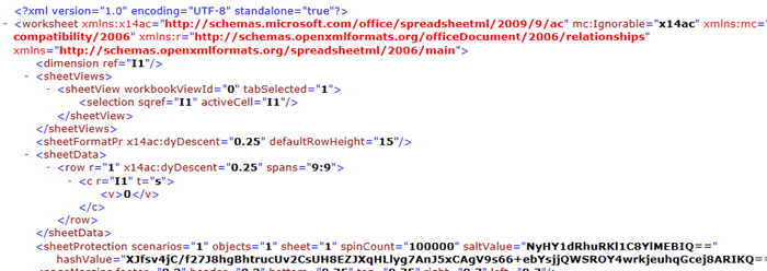 sheet1 er et xml-dokument