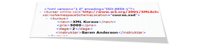 Stort kursusprogram i XML. bl.a. Xslt, Schema og Schematron